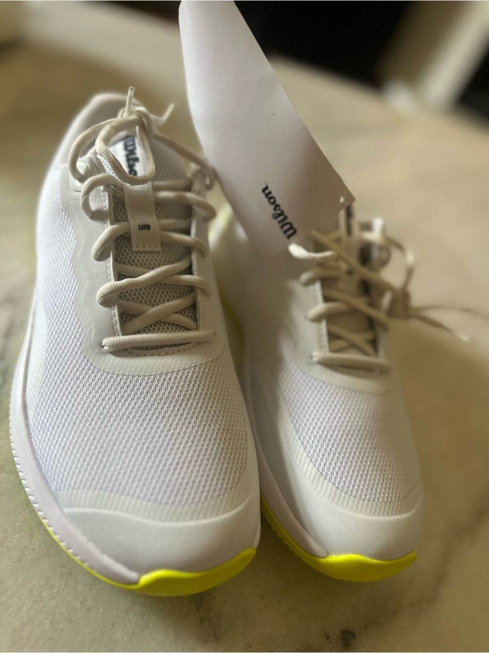 Wilson Women's White and Neon Yellow Athletic Shoes